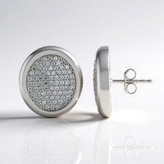 Boucles d'oreilles en argent et Zircon (de Melo Essence)