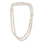 Pinkfarbene Süßwasserzuchtperlen-Silberhalskette (TPC)