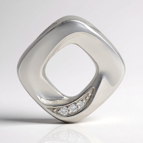 Ciondolo in argento con Diamante I1 (G) (Annette)