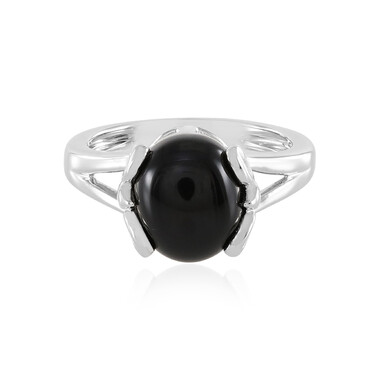 Schwarzer Onyx-Silberring