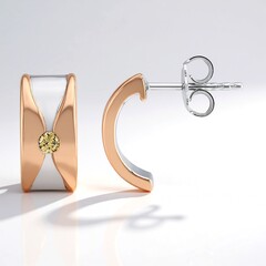 Orecchini in argento con Diamante Argyle Rose de France I1 (Annette)