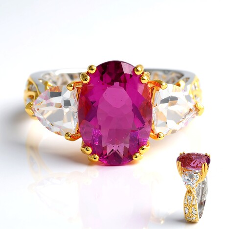 Anello in argento con Fluorite Rosa (Gems en Vogue)