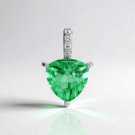 Pendentif en argent et Quartz vert émeraude