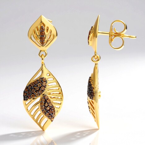 Orecchini in argento con Zircone Champagne