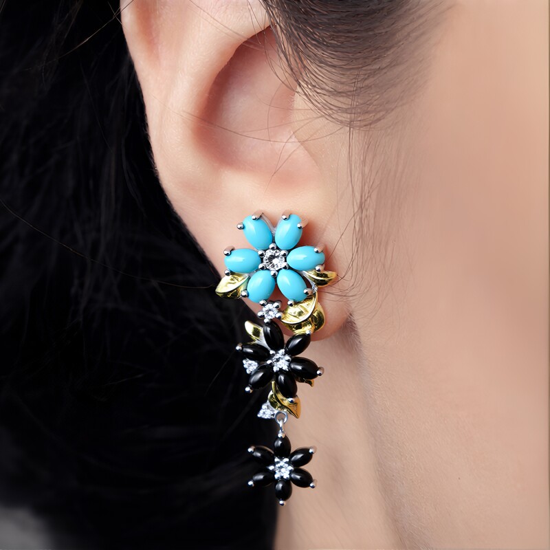 Orecchini in argento con Turchese Sleeping Beauty (Dallas Prince Designs)