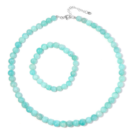 Zilveren set met amazonieten