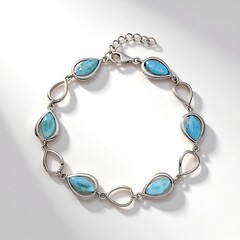 Bracelet en argent et Larimar