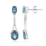 Pendientes en plata con Topacio azul de Londres (Pallanova)
