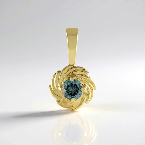 Ciondolo in oro con Diamante Blu Cielo I2