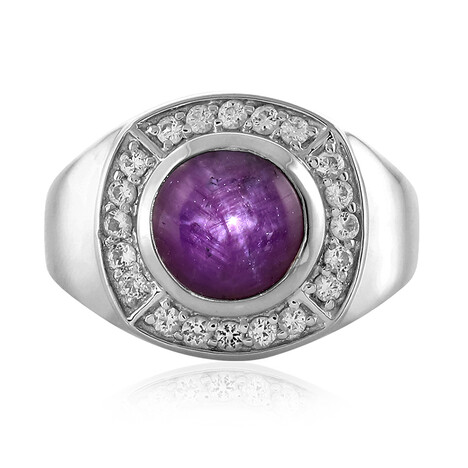 Anillo en plata con Rubí estrella de Channapatna