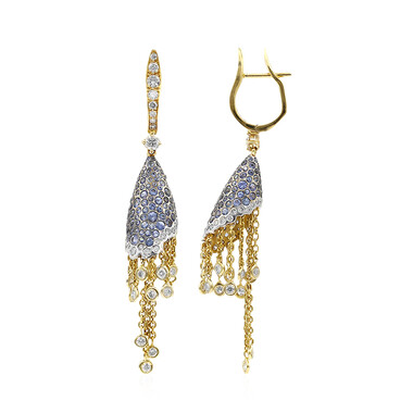 Blauer Saphir-Goldohrringe (Estée Collection)