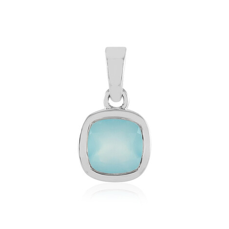 Aqua-Chalzedon-Silberanhänger