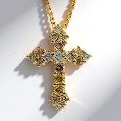 Gouden halsketting met een SI2 Fancy Diamant