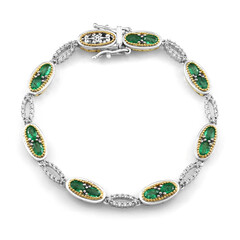 Sambia-Smaragd-Silberarmband