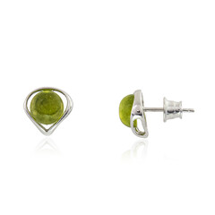 Colombian green Amber Silver Earrings