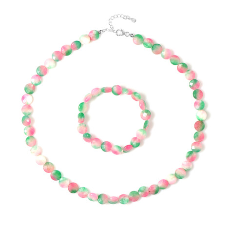 Parure in argento con Quarzo Anguria