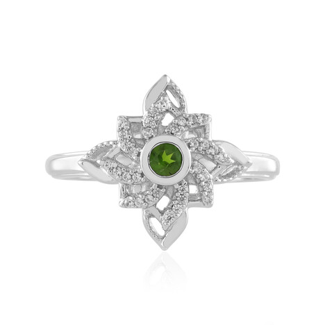 Anello in argento con Diopside Russo