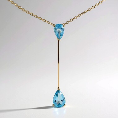 Collana in oro con Apatite Blu (CIRARI)