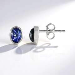 Orecchini in argento con Zaffiro Stellato Blu