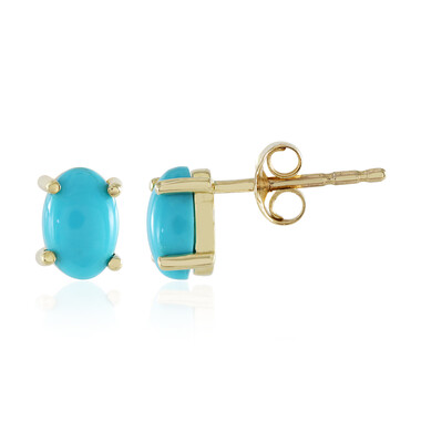 9K Sleeping Beauty Turquoise Gold Earrings