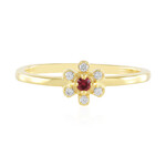 Bague en argent et Spinelle rouge noble