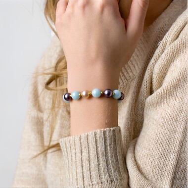 Peach Freshwater Pearl Bracelet (Riya)
