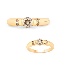 Gouden ring met een I2 Bruine Diamant (SUHANA)