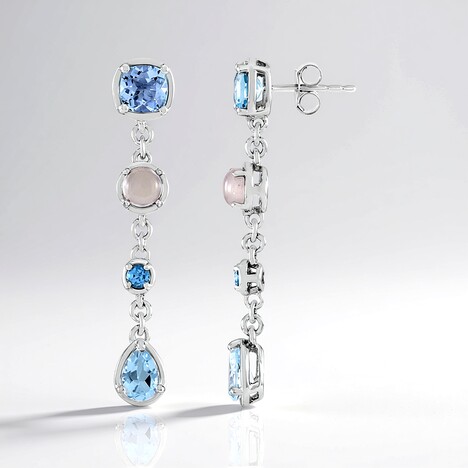 Orecchini in argento con Topazio Blu Cielo