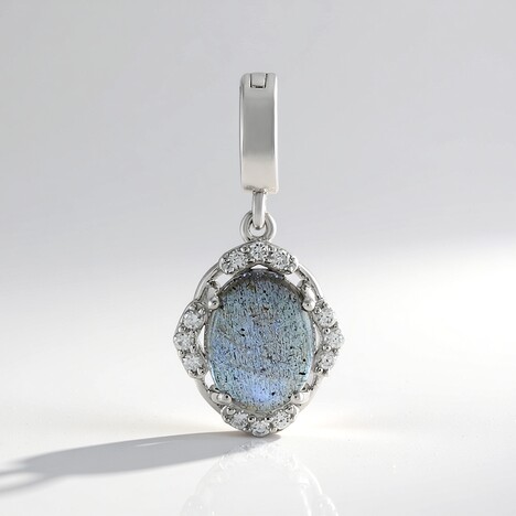 Pendentif en argent et Labradorite rose de Maniry