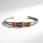 Bracciale in argento con Conchiglia di Ostrica Spinosa Arancione (Desert Chic)