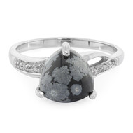 Schneeflocken-Obsidian-Silberring