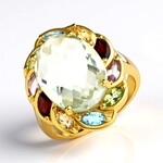 Anello in argento con Ametista Verde