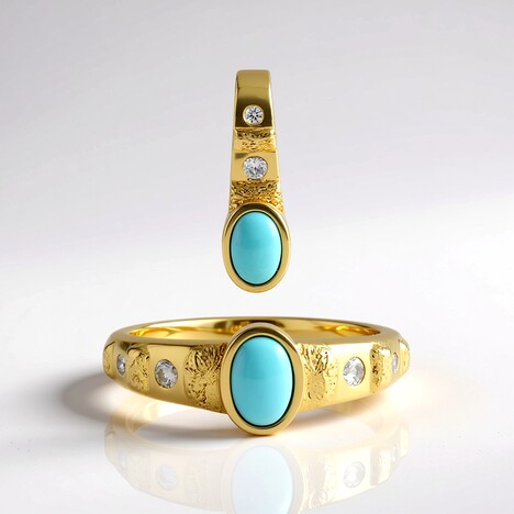 Anello in argento con Turchese Sleeping Beauty (Faszination Türkis)