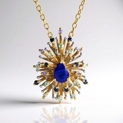 Collana in argento con Spinello Cobalto (Gems en Vogue)