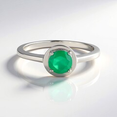 Anello in argento con Onice Verde