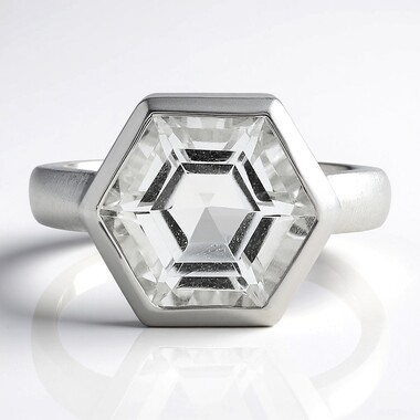 Anello in argento con Quarzo Bianco (MONOSONO COLLECTION)