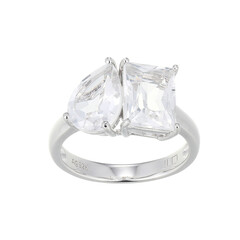 Bague en argent et Topaze blanche