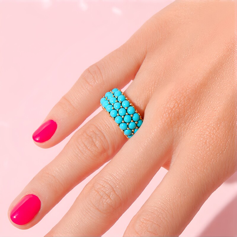 Zilveren ring met Sleeping Beauty Turkooisen