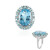 Anillo en plata con Topacio azul cielo