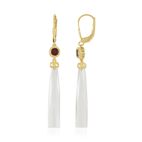 Boucles d'oreilles en argent et Calcédoine blanche (KM by Juwelo)