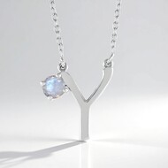 Collana in argento con Pietra di Luna Arcobaleno