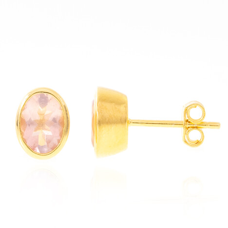 Rosenquarz-Silberohrringe (MONOSONO COLLECTION)