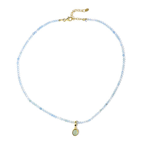 Aquamarin-Silberhalskette