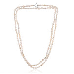 Collar en plata con Perla Keshi blanca de agua dulce (TPC)