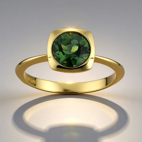 Anello in oro con Apatite Cromo (CUSTODANA)