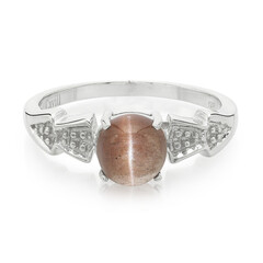 Bague en argent et Scapolite œil-de-chat