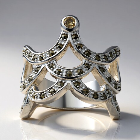 Anello in argento con Diamante Rose de France SI1 di Argyle (Annette classic)