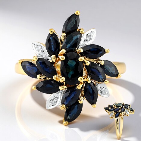 Bague en or et Saphir de Kanchanaburi