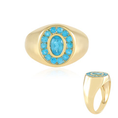 Zilveren ring met een neon blauwe apatiet
