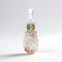 Ciondolo in argento con Quarzo Rutilato Ramato
